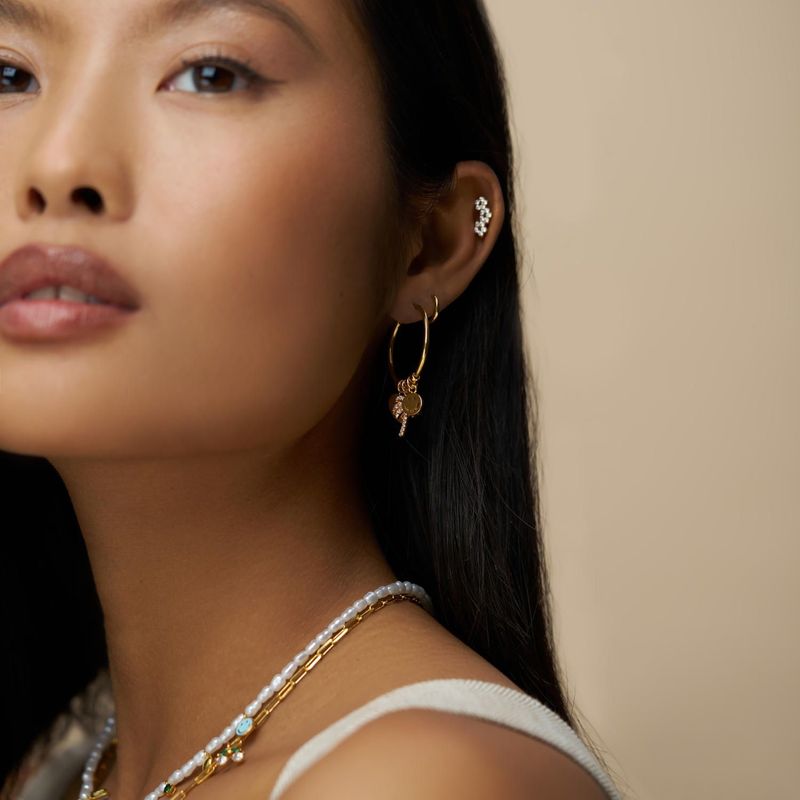 40092 Electic Mixed Charm Hoop Earrings