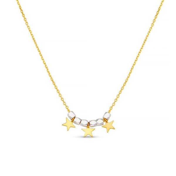 Hovedbilde 31599 Mixed Plate Bead & Star Charm Necklace - ...
