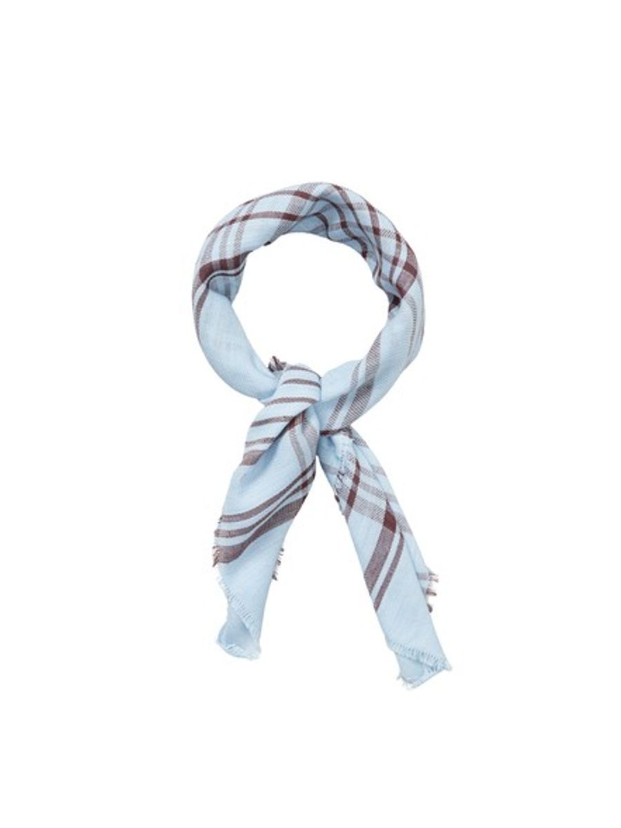 Grid Cowea Scarf - Skyway Blue