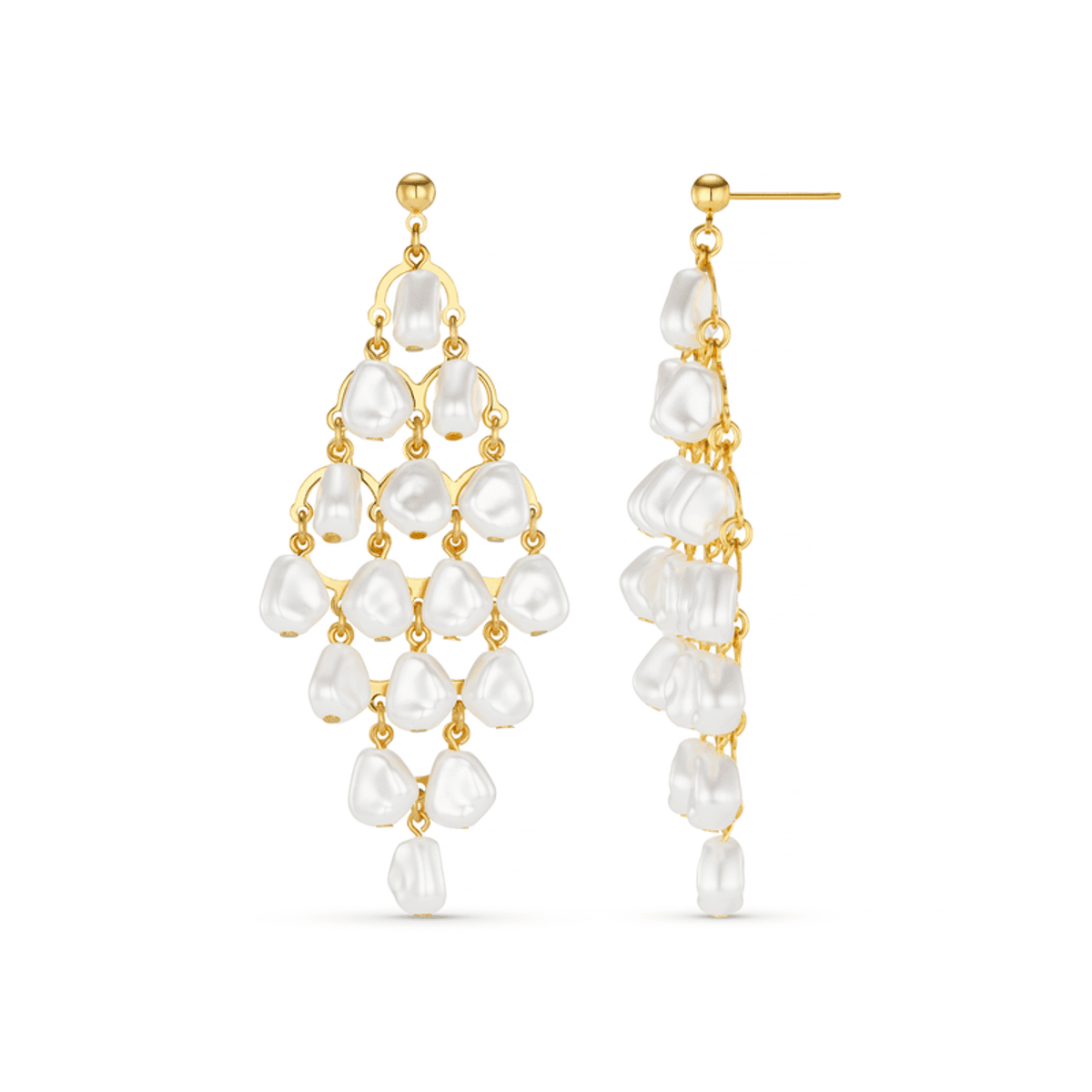 40084 Statement Pearl Chandelier Drop Earring