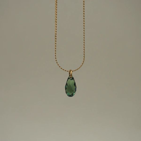Hovedbilde Dainty Green Crystal Drop Necklace