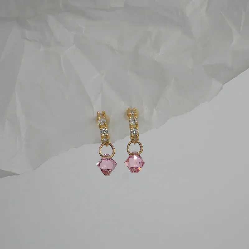 Tiny Pink Sparkle Hoop