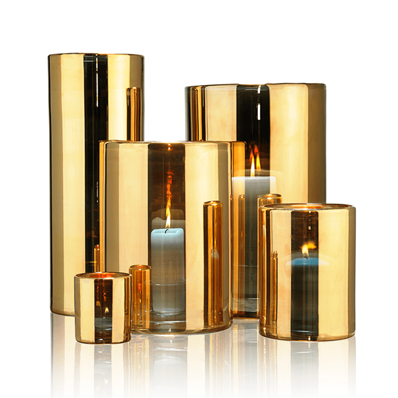 Hurricane Lamp Small Gold