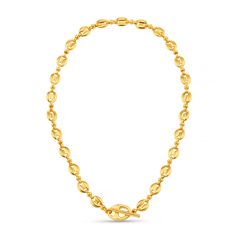 31462 Mariner Chain T-bar Necklace - Pale Gold